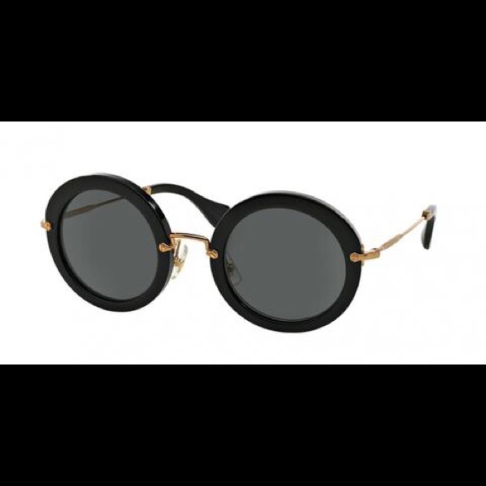 NWT Miu Miu sunglasses Round Black / case + pouch